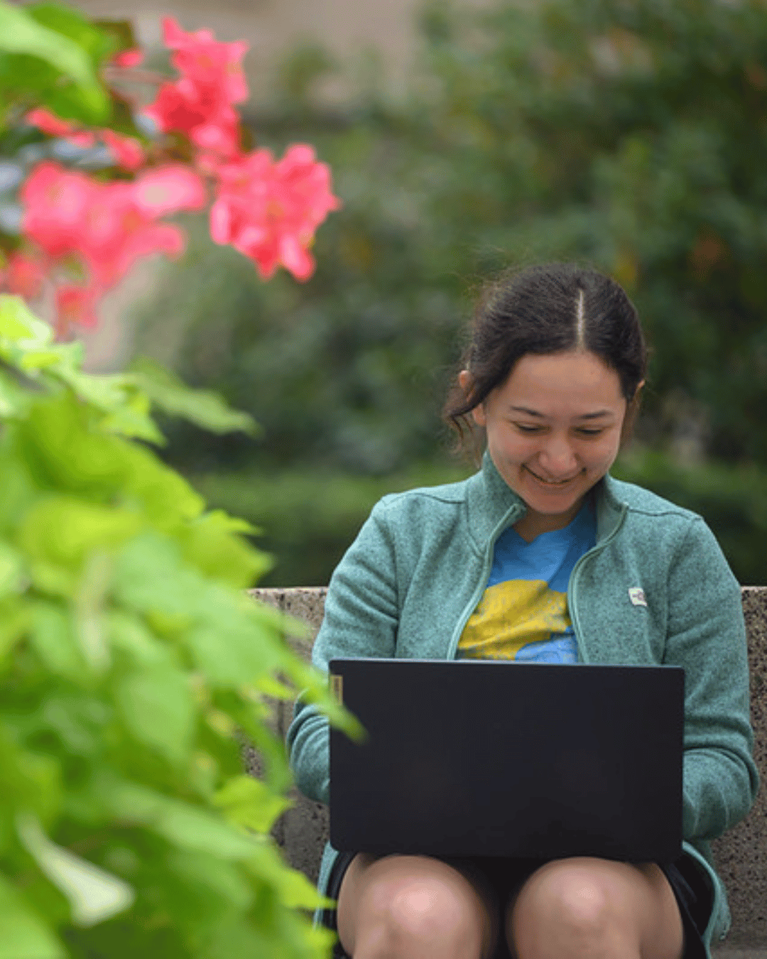 Student on a laptop