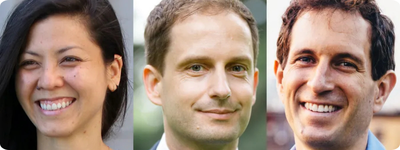 Side-by-side headshots of Paloma Duong, Frank Schilbach, and Justin Steil.