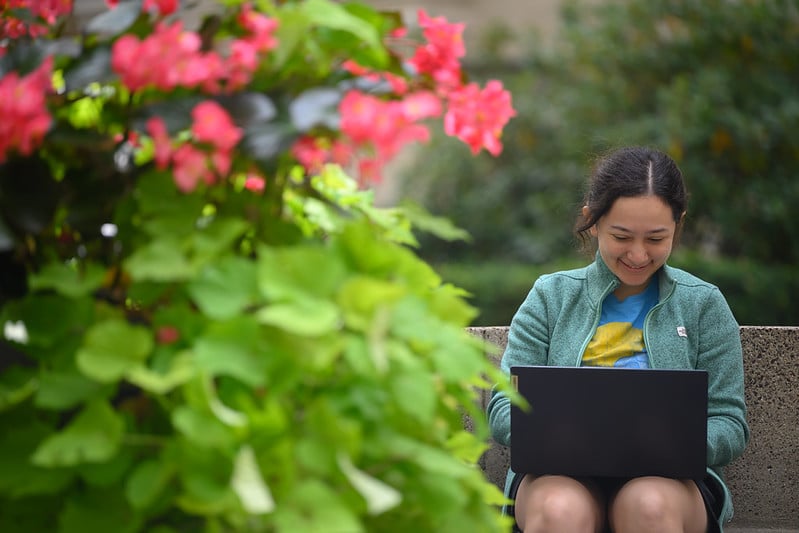 student on a laptop