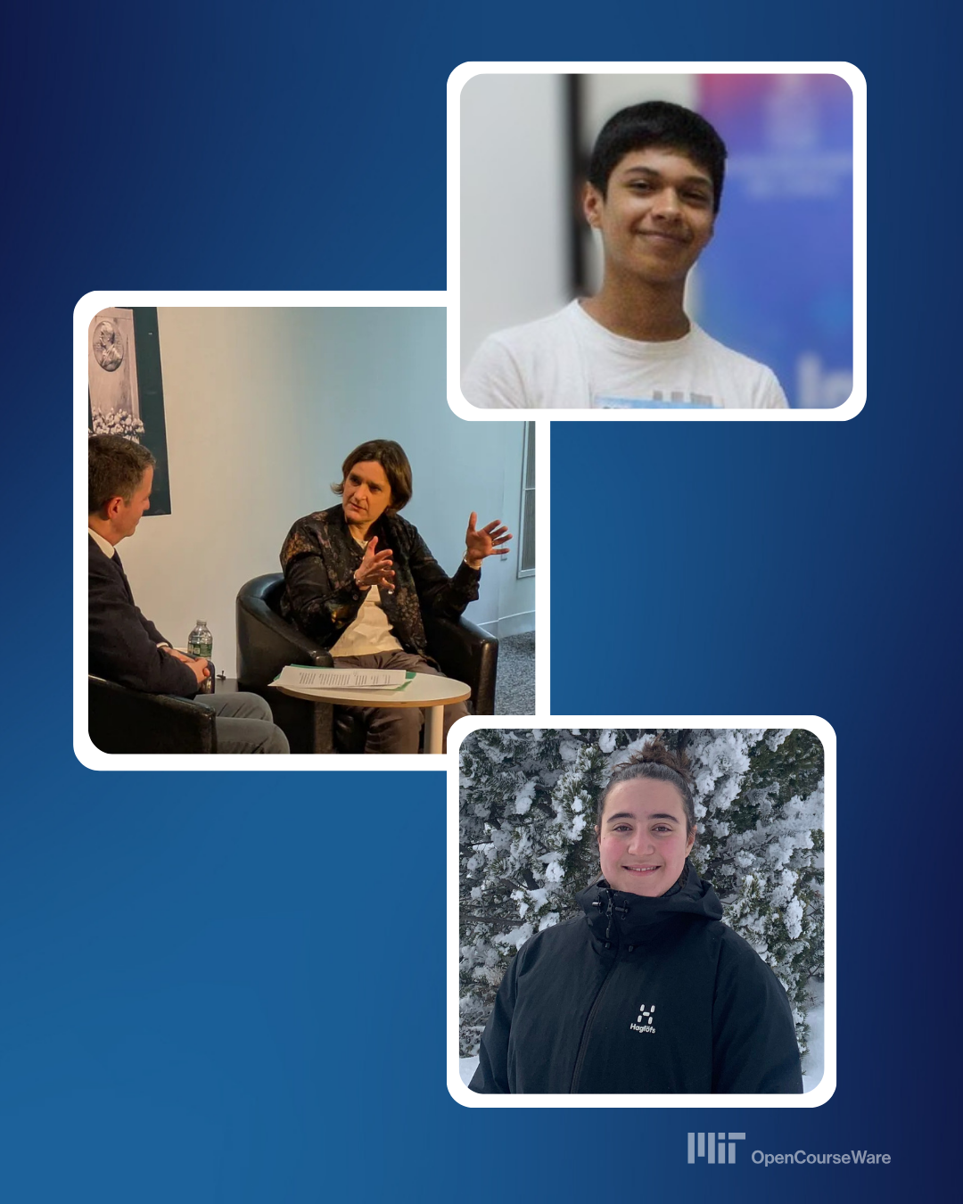 Esther Duflo, Chris Capozzola, Tomas Orellana, and Martina Solano Soto