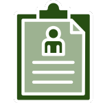 person's profile on a clipboard